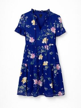 DKNY Royal Blue Floral Dress (178)